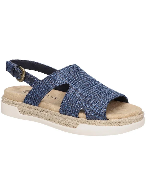 Kato Womens Woven Buckle Slingback Sandals Quilted Shoe Design  