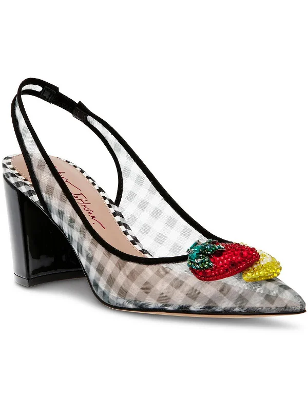 Laney Womens Pointed Toe Block Heel Slingback Sandals Tech - Inspired Sneaker Look  
