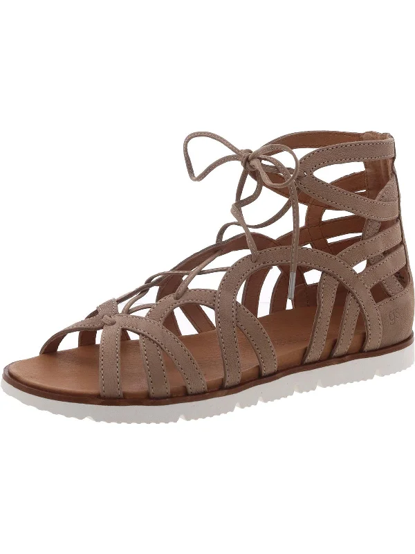 Lavern Lite Womens Faux Leather Flat Lace-Up Rubber - Sole Plimsoll Look  