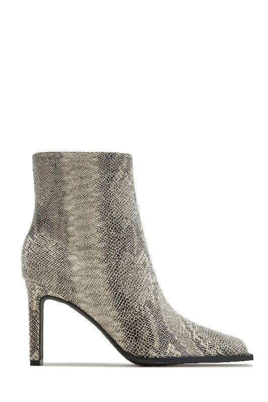 Laylah Ankle Boots - Snake Distressed Leather Shoe Style  