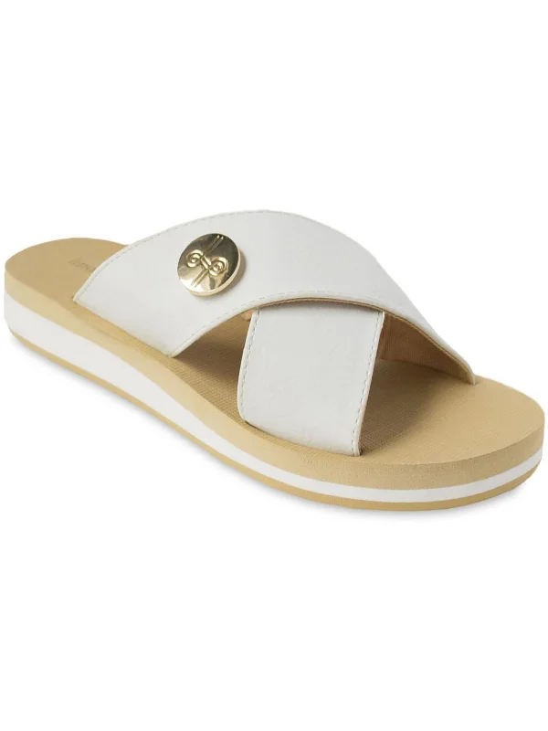 Lotus Womens Faux Leather Criss-Cross Front Flip-Flops Suede Desert Boot 