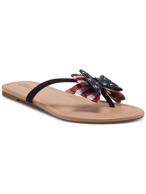 Mabae Womens Bow Flat Sandals Memory - Foam Slipper Look  