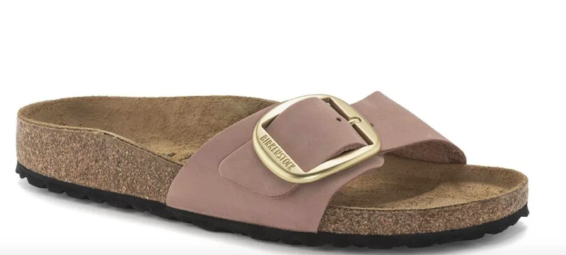 Madrid Big Buckle - Narrow In Old Rose Loose - Fit Slipper Style  