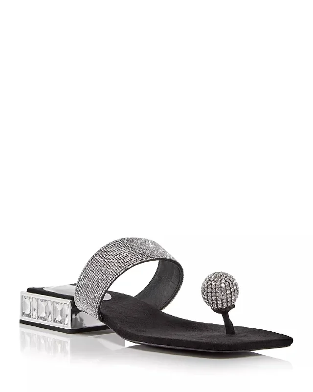 Main Event Embellished Block Heel Sandals In Black Two - Tone Shoe Design  
