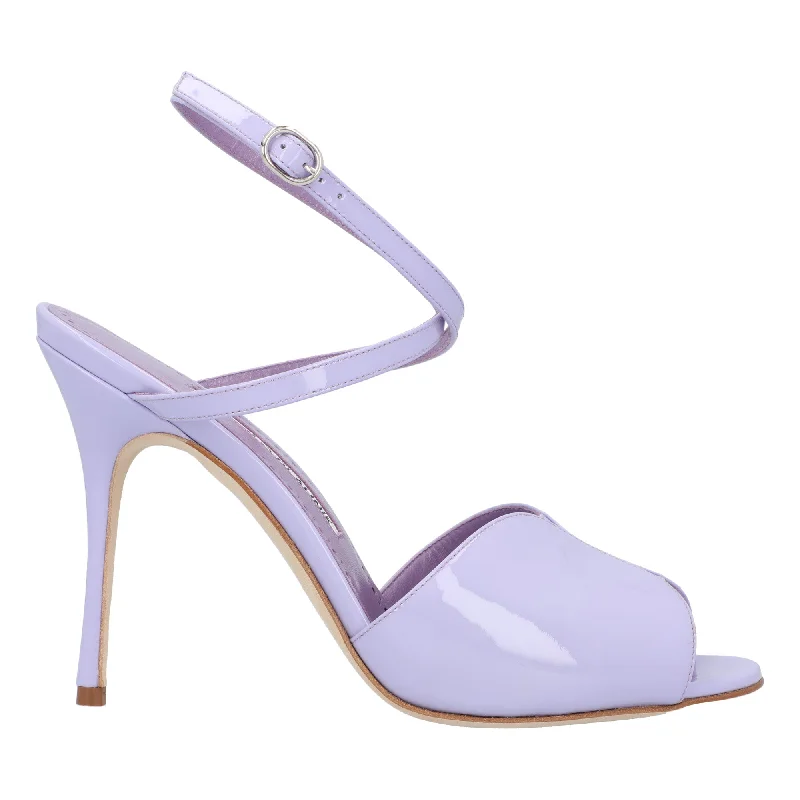 Manolo Blahnik Hourani 105 Sandal Purple Sustainable Shoe Design  