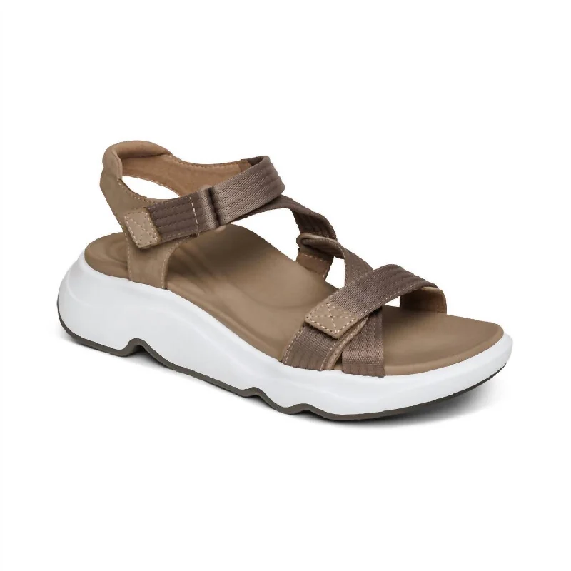 Marz Adjustable Sport Sandal In Taupe Waterproof Hiking Boot Design  