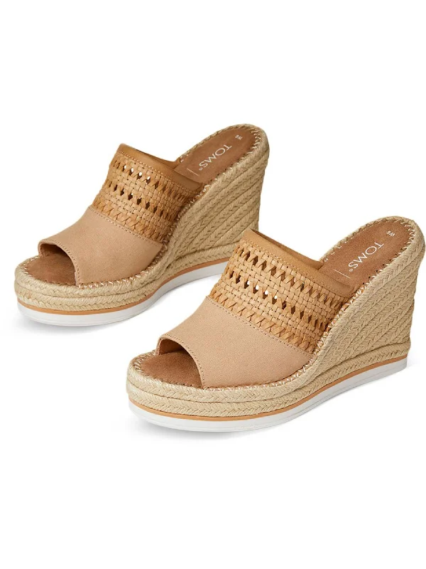 Monica Mule Womens Woven Mules Platform Sandals Combat - Inspired Military Boot Look  