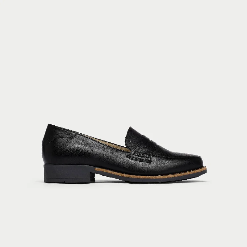 Nadia - Black Leather Neon - Accent Sneaker Look  