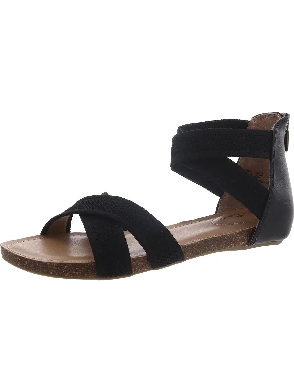 Netty 15  Womens Knit Slip On Ankle Strap Moccasin Soft - Sole Style  