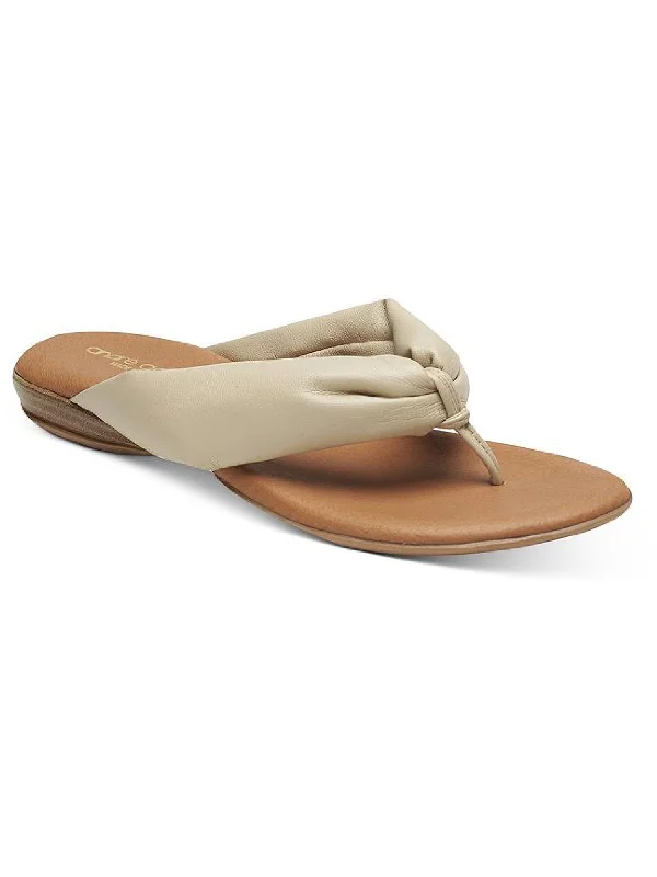 Nuya Womens Leather Summer Flip-Flops Two - Tone Shoe Design  