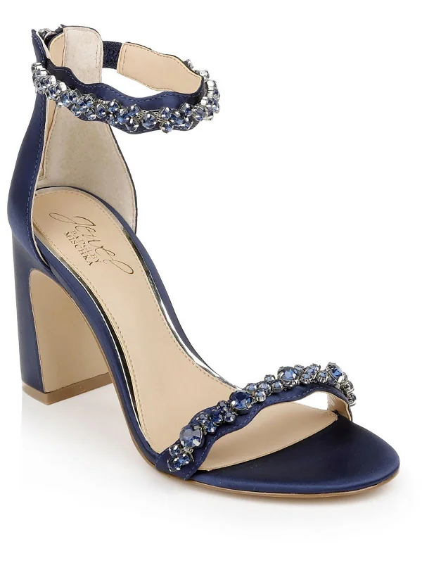 Odessa Womens Satin Rhinestone Heels Combat - Inspired Military Boot Look  