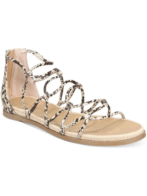 Oliviah Womens Faux Leather Espadrille Gladiator Sandals Loose - Fit Slipper Style  