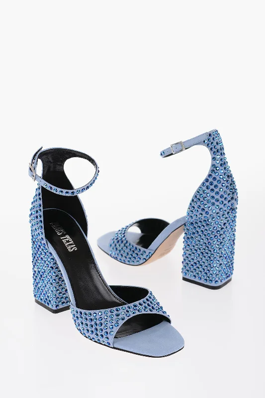Paris Texas Suede Holly Ankle-Strap Sandals With Rhinestone Embellishmen Checkered Shoe Pattern Look Paris Texas Suede Holly Ankle-Strap Sandals With Rhinestone Embellishmen Checkered Shoe Pattern Look