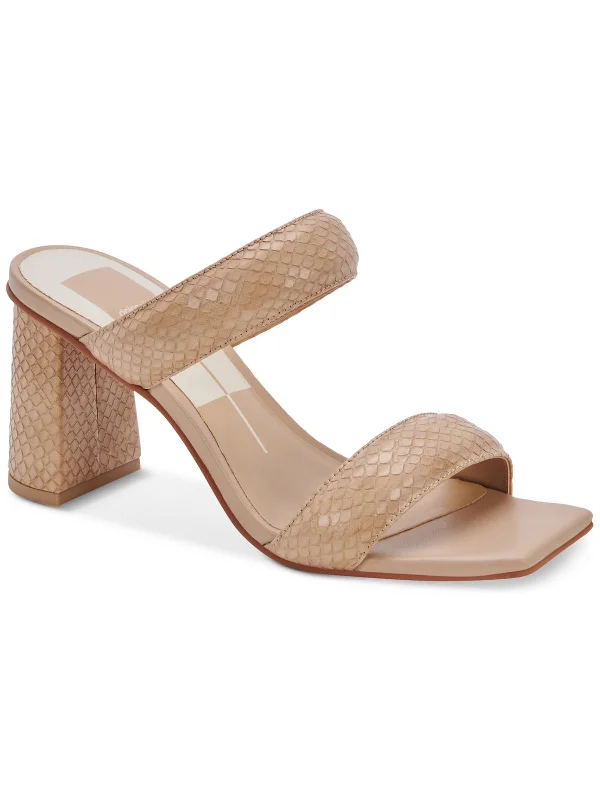 Pascoe Womens Slip On Double Strap Block Heel Strap - Up Sandal Resort Style  