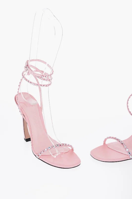 Piferi Satin Ankle-Strap Sandals With Rhinestone Embellishment Heel Strap - Up Sandal Resort Style Piferi Satin Ankle-Strap Sandals With Rhinestone Embellishment Heel Strap - Up Sandal Resort Style