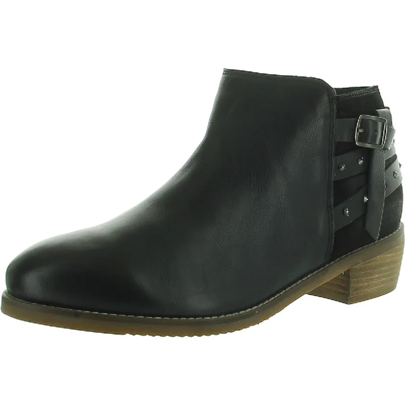 Raleigh Womens Leather Almond Toe Ankle Boots Zip - Up Boot Style  