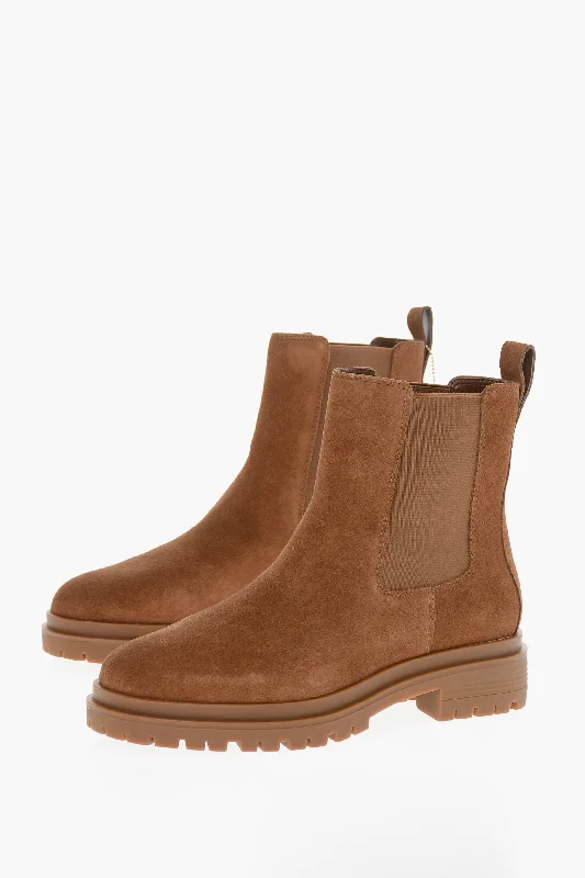 Ralph Lauren Lauren Suede Corinne Chelsea Booties Quilted Shoe Design  