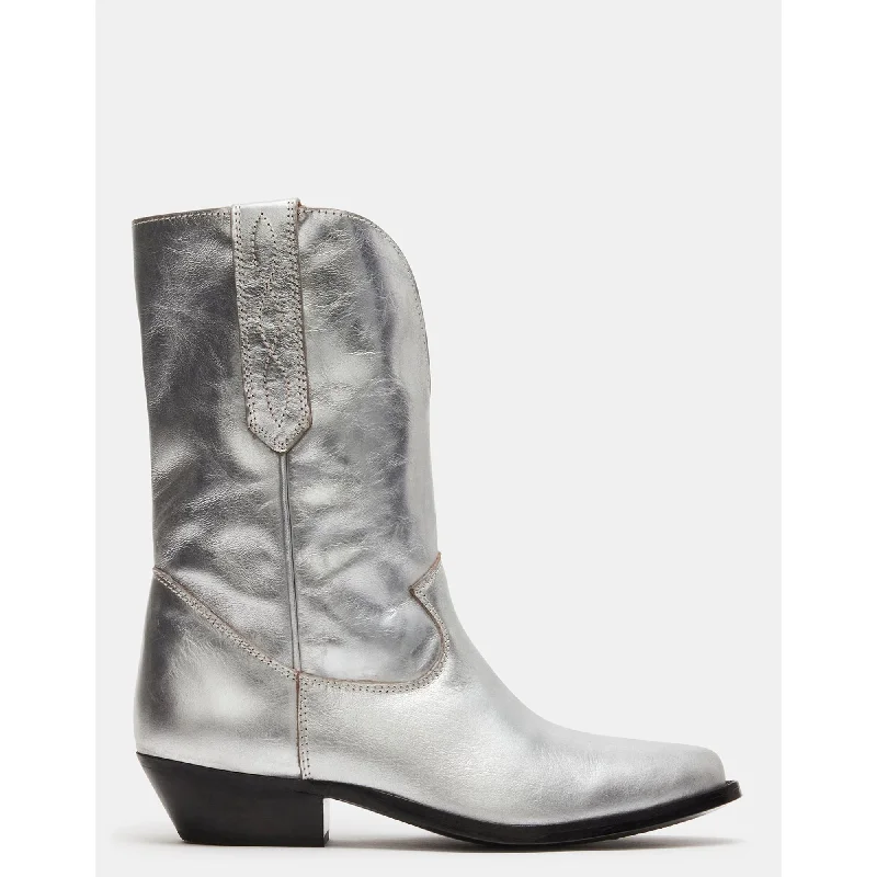 Rumer Silver Ankle - High Military Boot Style  