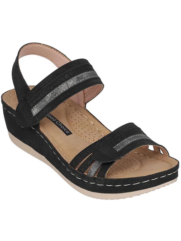 Samar Womens Ankle Strap Strappy Wedge Sandals Camouflage Print Boot Style  