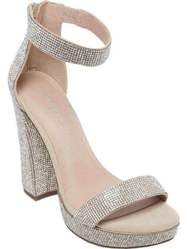Siren Womens Jeweled Block Heel Heel Sandals Mod Oxford Design  
