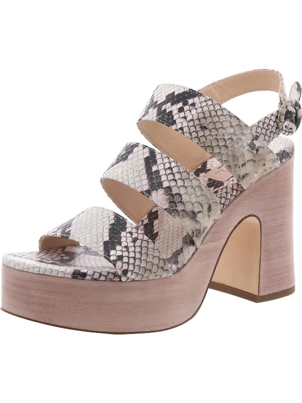 Sista Multi Band Womens Platform Snake Print Platform Sandals Zip - Up Boot Style  