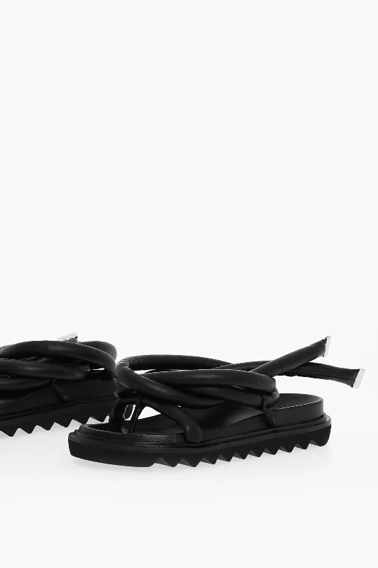 Studio Amelia Leather Tubolar Wrap Sandals Camouflage Print Boot Style  