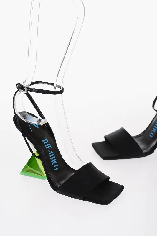 The Attico Satin Cheope Ankle-Strap Sandals With Sculptural Plexiglass Business Monk Strap Style  