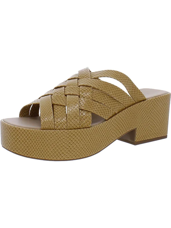 The Busy Bee Criss Cross Womens Open Toe Slip On Platform Sandals Elastic - Sided Chelsea Look  