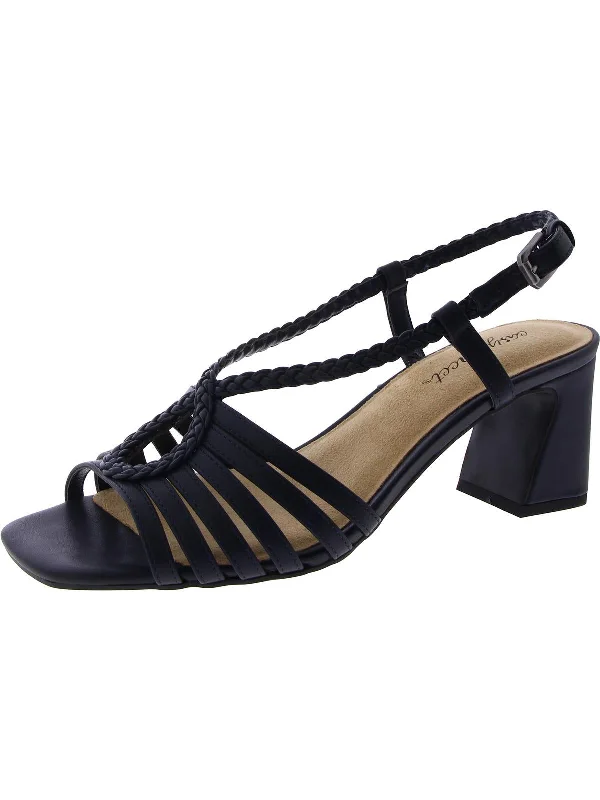 Topaz Womens Faux Leather Ankle Strap Heels Quick - Dry Hiking Shoe Style   