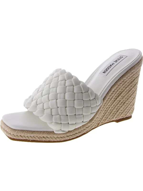 Udele Womens Braided Slip-On Wedge Sandals Beaded Moccasin Design 