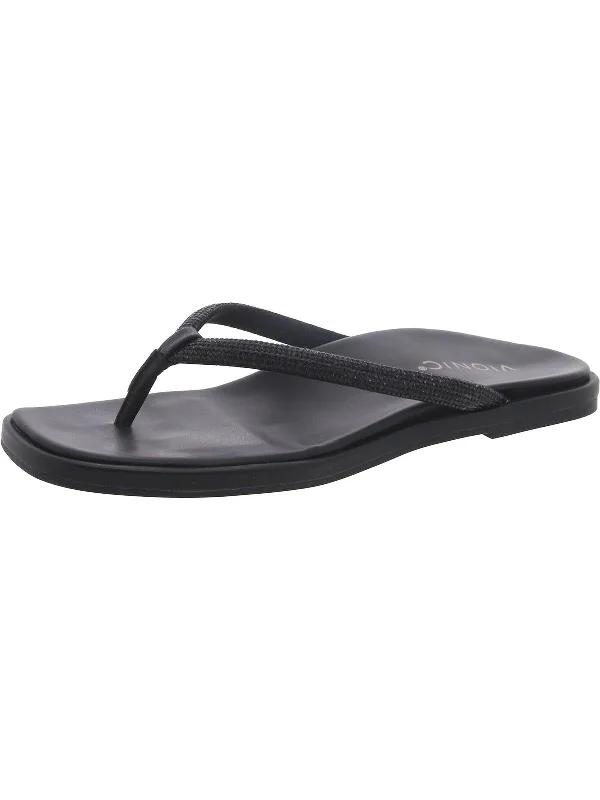 Vista Shine Womens Leather Slip On Thong Sandals Quilted Shoe Design  