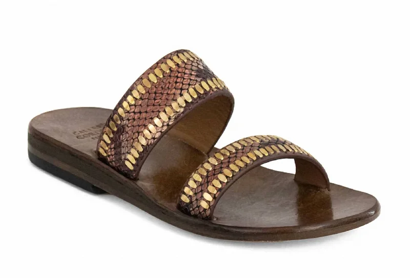 Women's Adella Sandals In Copper Multi Snake/brass Waterproof Hiking Boot Design  