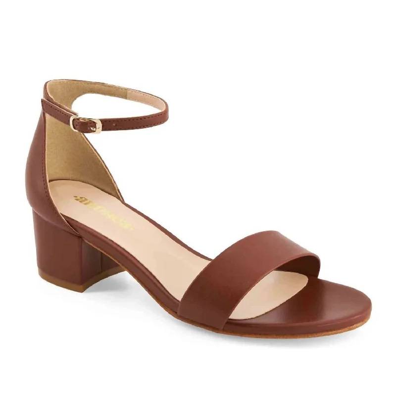 Women's Ankle Strap Casual Dress Sandal In Brown Quilted Shoe Design  
