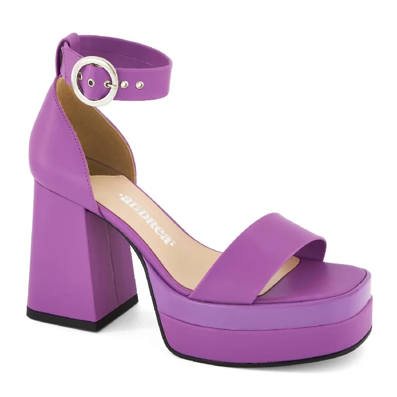 Women's Ankle Strap Sandal With Round Buckle In Fuchsia Neon - Accent Sneaker Look  