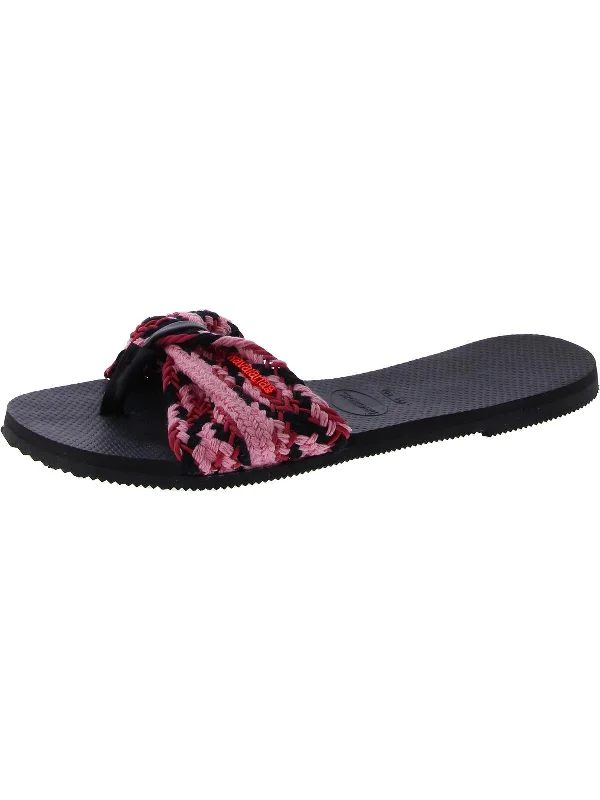 Womens Braided Slip-On Flip-Flops Suede Desert Boot 