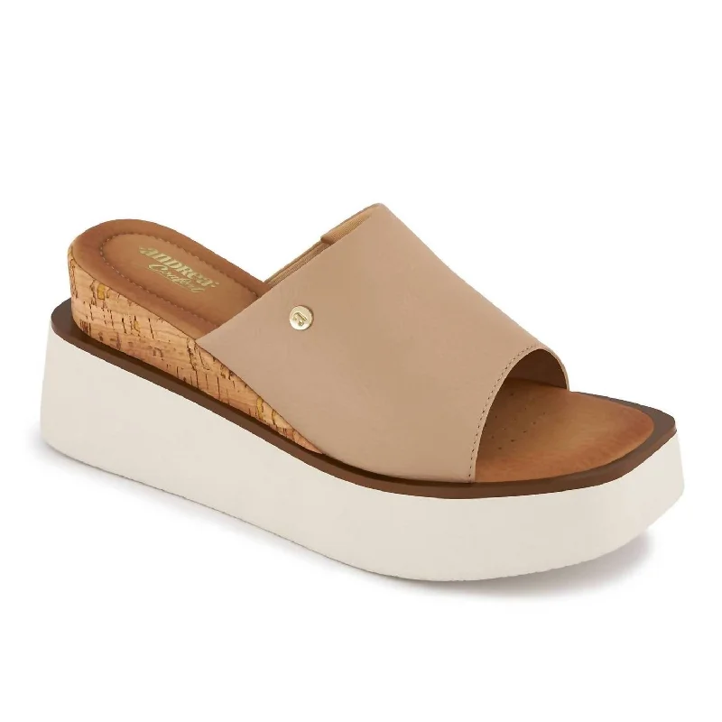 Women's Casual Wedge Platform Sandals In Nude Art Deco - Inspired Shoe Look  