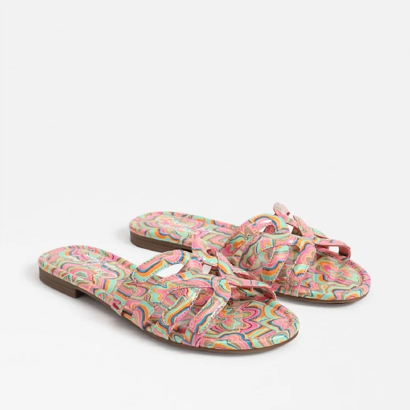 Women's Cat Sandal In Pink Multi Upcycled Shoe Look  