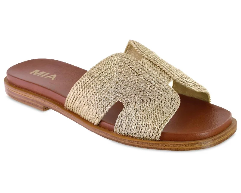 Women's Dia Sandals - Medium In Gold Moccasin Soft - Sole Style  