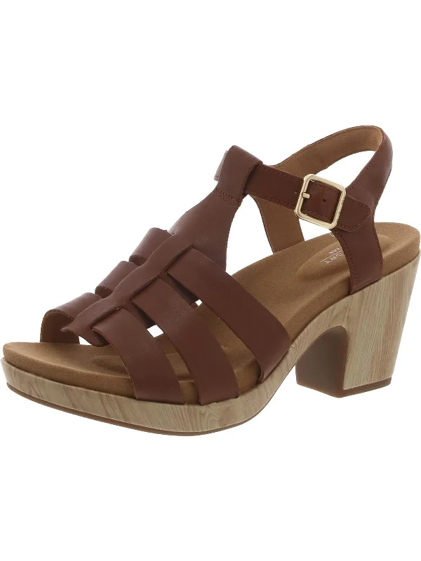 Womens Faux Leather Almond toe Block Heel Checkered Shoe Pattern Look  