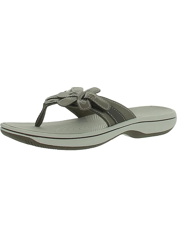 Womens Faux Leather Slip On Flip-Flops Leather Driving Shoe Style  