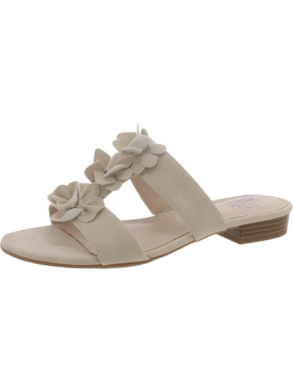 Womens Faux Suede Slip On Slide Sandals Suede Desert Boot 
