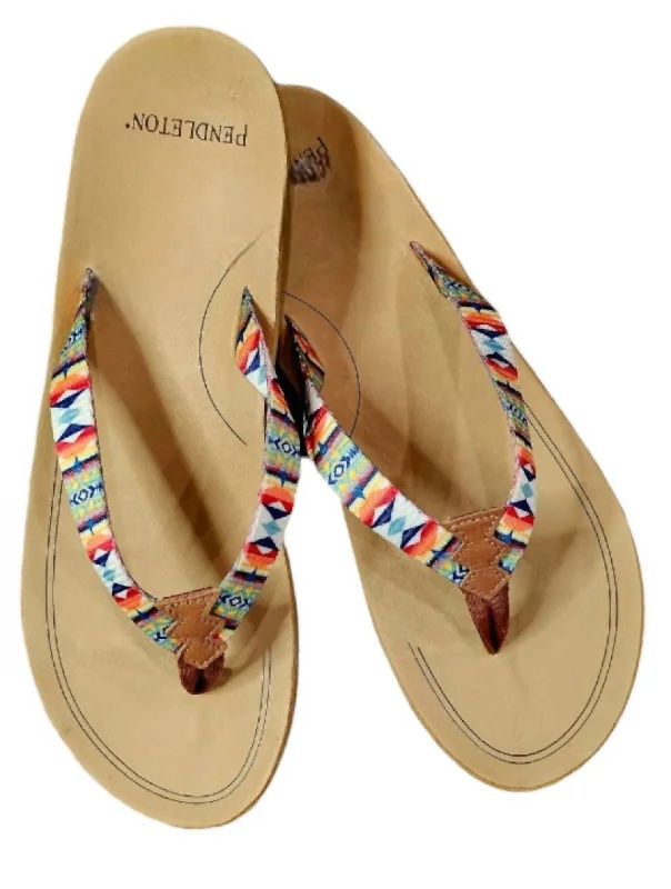 Women's Fire Legend Thong Sandal In Multicolor Neon - Accent Sneaker Look  