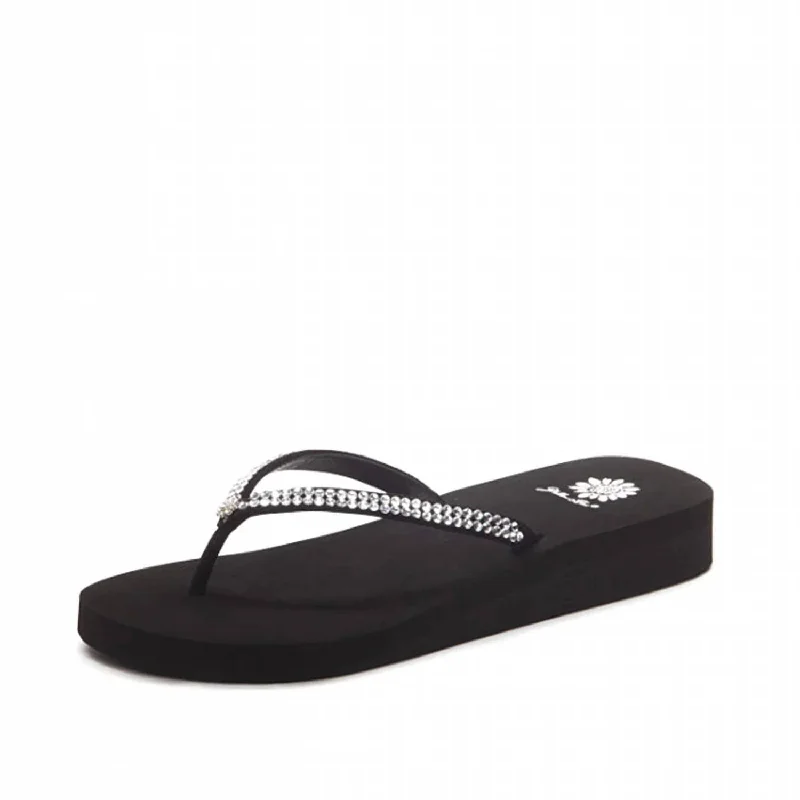 Women's Jello Rhinestone Sandal In Black Aesthetic  