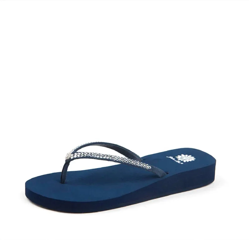 Women's Jello Rhinestone Sandal In Navy Dressy Chelsea Boot Style 