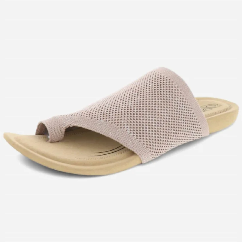 Women's Lavish Stretch Sandal In Blush Strap - Up Sandal Resort Style  