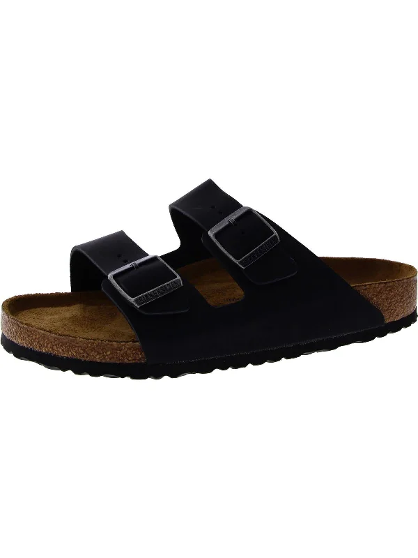 Womens Leather Slip On Slide Sandals Neon - Accent Sneaker Look  