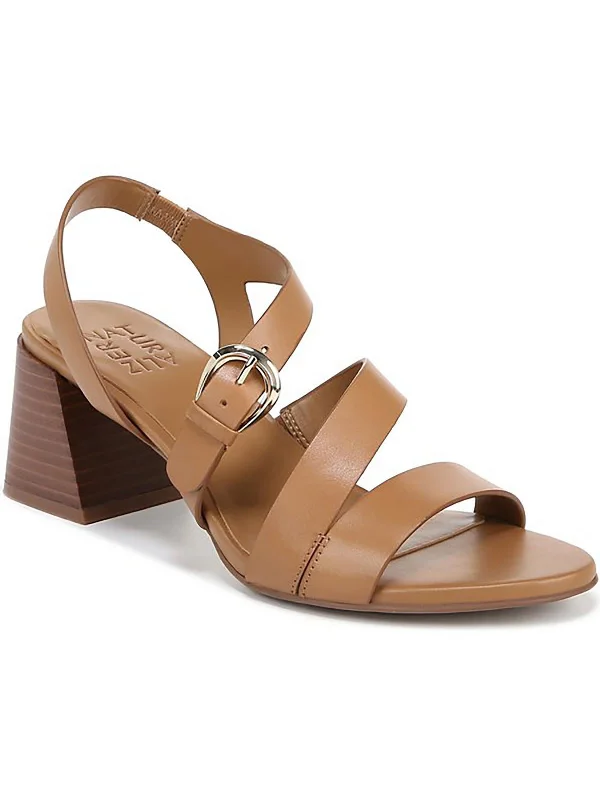 Womens Leather Strappy Block Heel Suede Desert Boot 