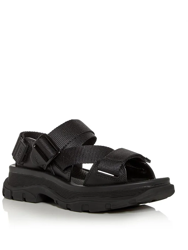 Womens Leather Strappy Sport Sandals Tech - Inspired Sneaker Look  