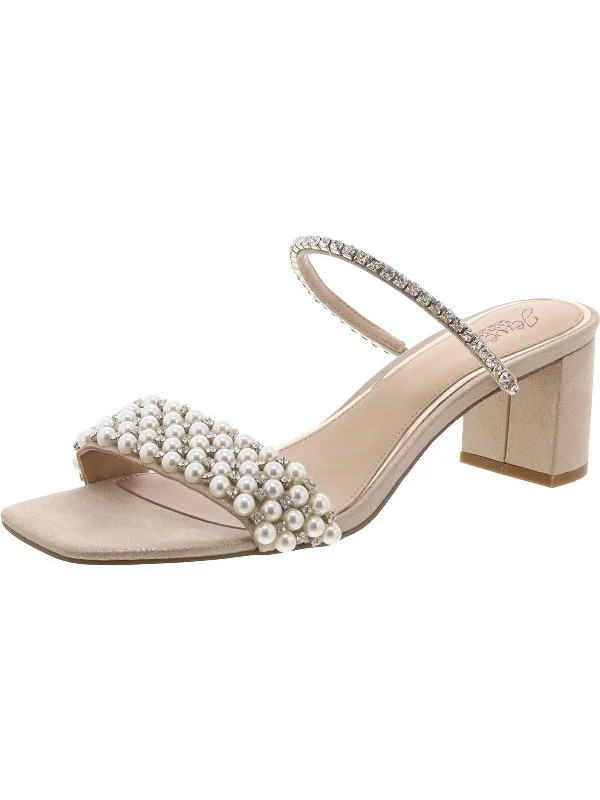 Womens Metallic Dressy Slide Sandals Retro Plimsoll Style  