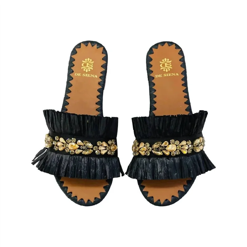 Women's Semira Flats In Black Art Deco - Inspired Shoe Look  